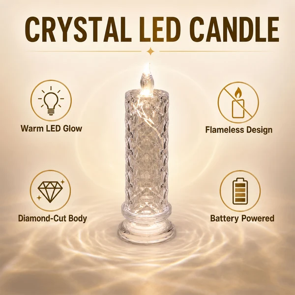 Flameless LED Flickering Pillar Candle – Rose Pattern Christmas &  Decorative Home Lighting