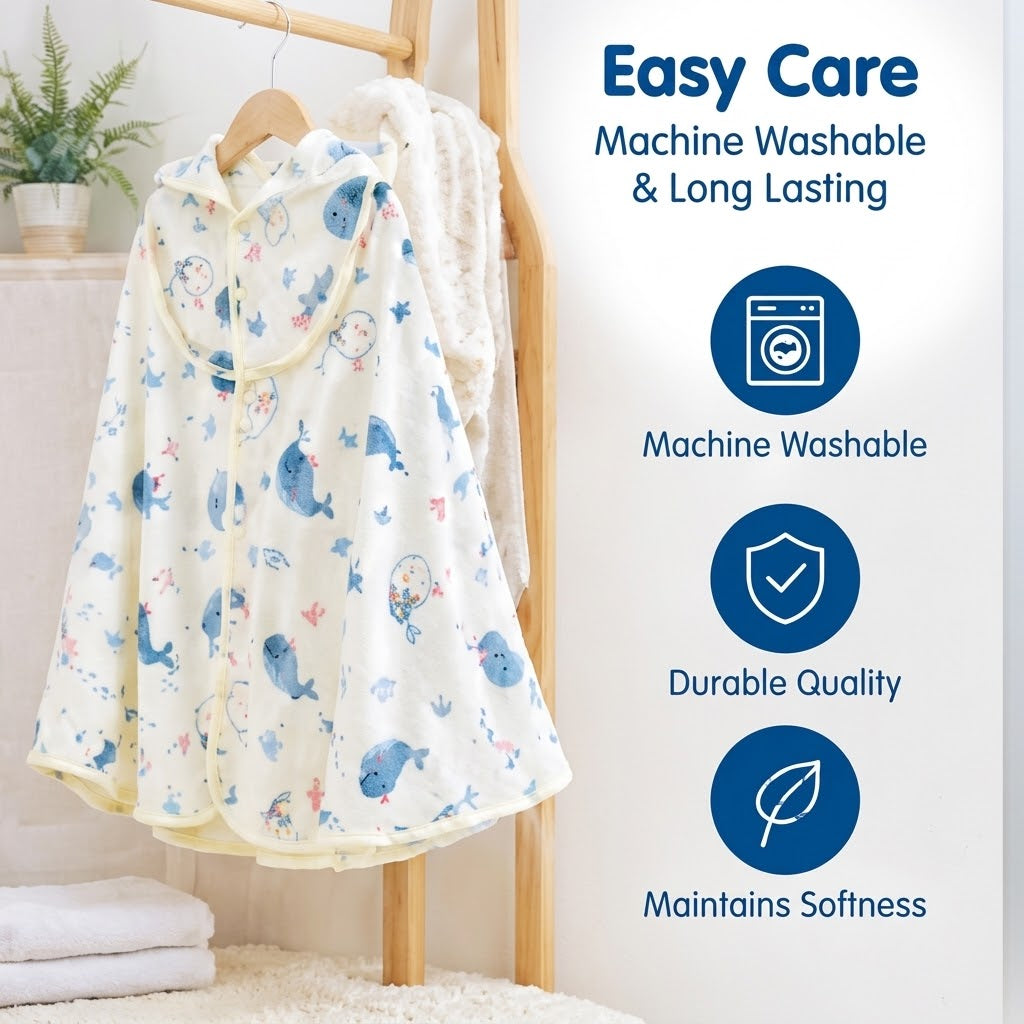 Woven Floral Pattern Baby Hooded Cover-Up – Soft Breathable Muslin Cotton Linen Wrap