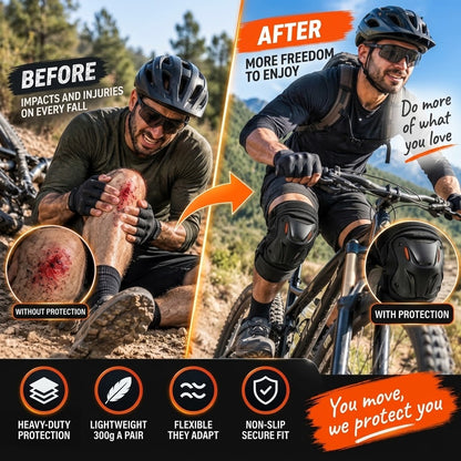 Knee & Elbow Protection Shock-Absorbing for  Motorcycle & Outdoor Sports