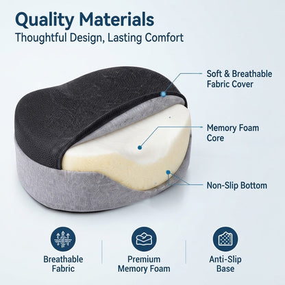Ergonomic Memory Foam Seat Cushion – Office & Car Comfort