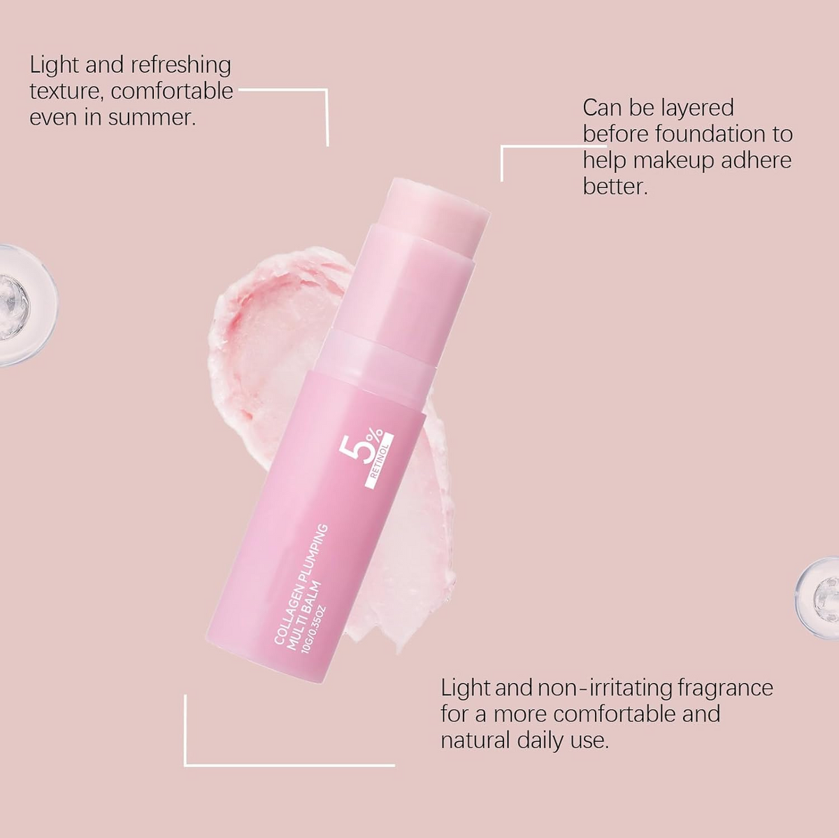 PDRN Pink Collagen Multi Balm Stick 10g – Volufiline & NAD Firming Face & Neck Care