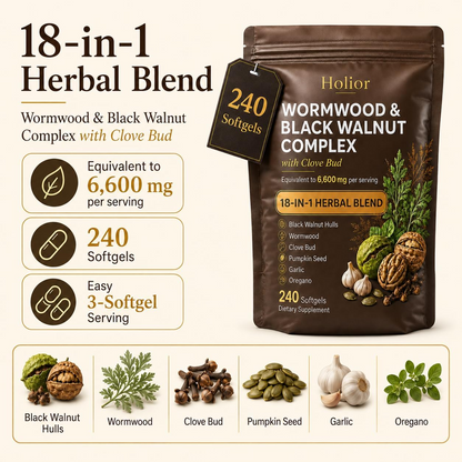 Daily Herbal Supplement Softgels – Wormwood & Black Walnut Extract for Digestive Wellness