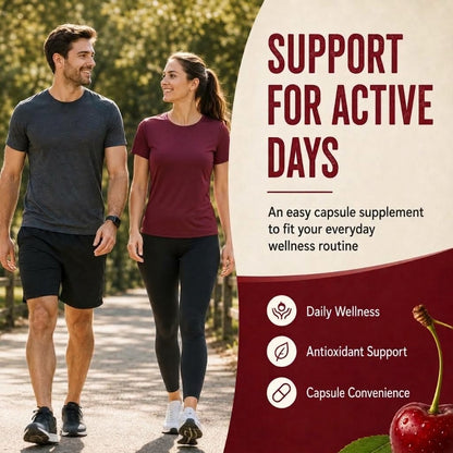 Tart Cherry Extract Capsules – Cold-Pressed Fruit Supplement for Daily Wellness