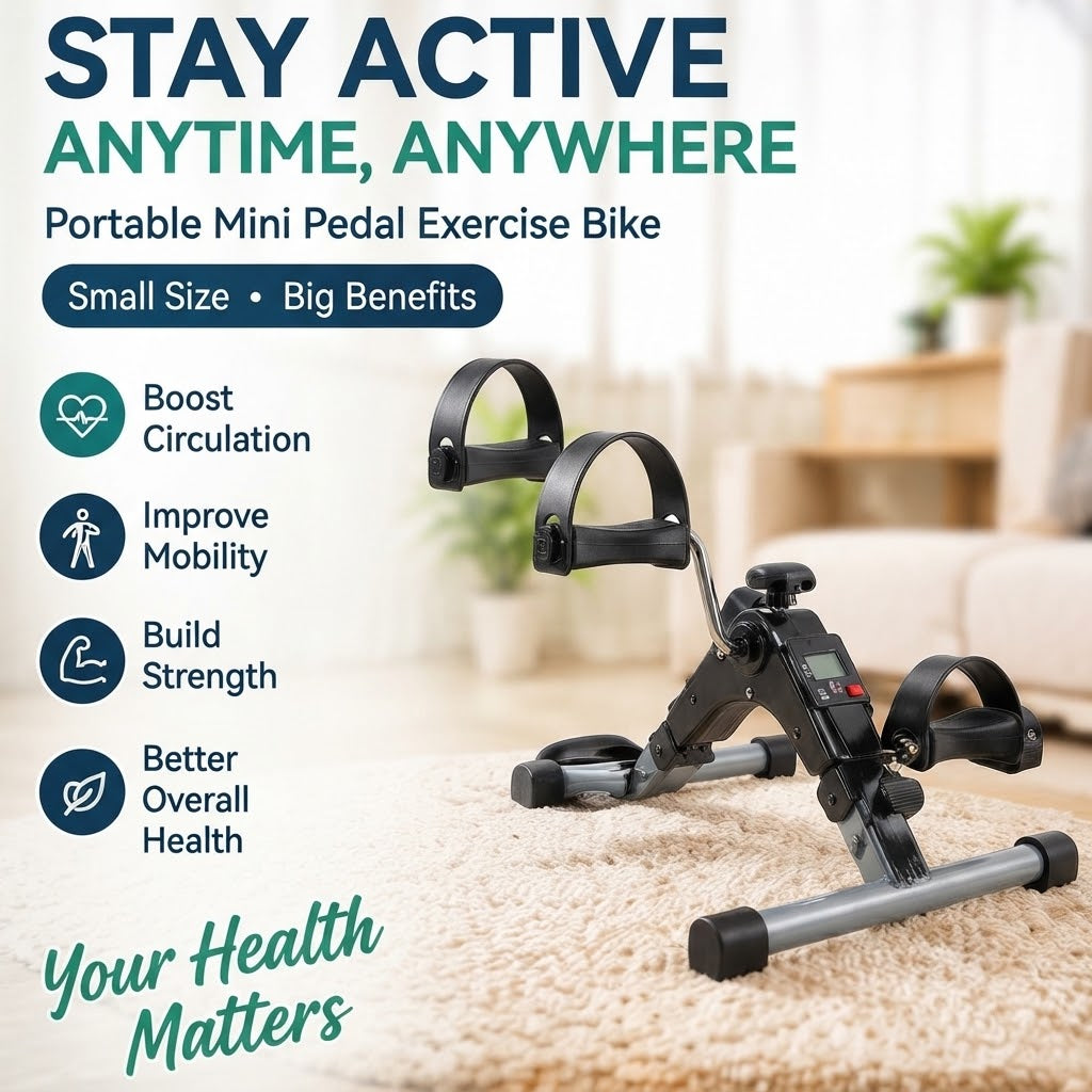 Portable Mini Pedal Exercise Bike – Foldable with LED Display