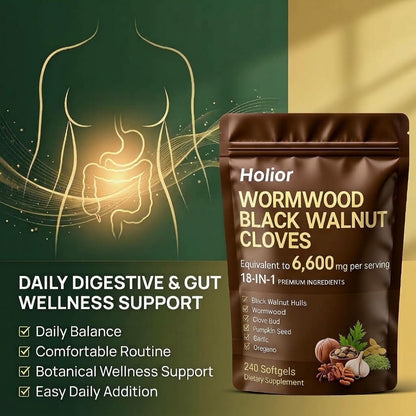 Daily Herbal Supplement Softgels – Wormwood & Black Walnut Extract for Digestive Wellness