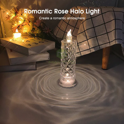 Flameless LED Flickering Pillar Candle – Rose Pattern Christmas &  Decorative Home Lighting