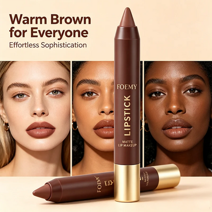 Chocolate Matte Velvet Waterproof Long-Lasting Lipstick Crayon