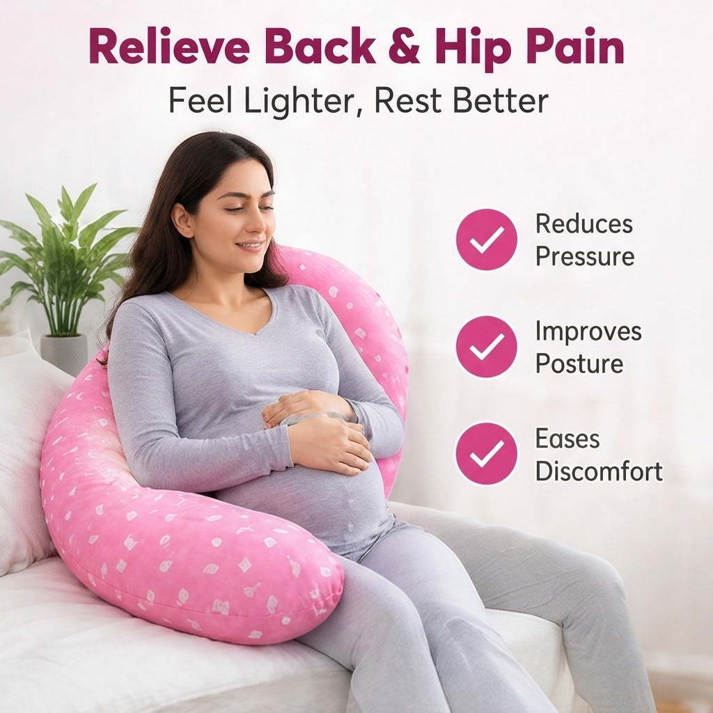 U-Shaped Maternity Pillow – Cotton Pregnancy & Nursing Support