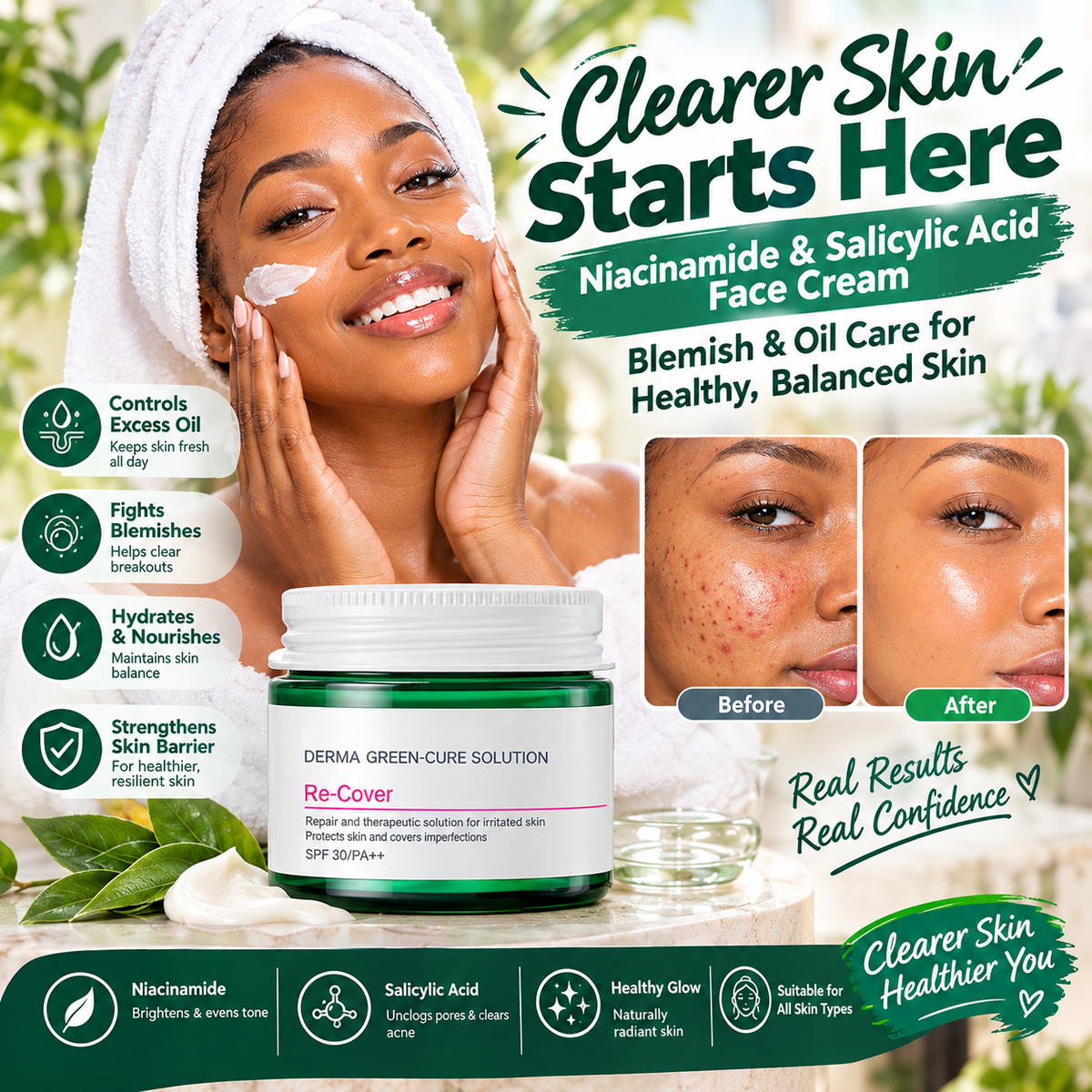 Niacinamide & Salicylic Acid Face Cream – Blemish & Oil Care
