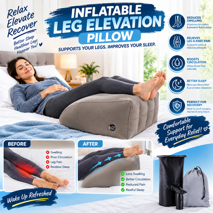Inflatable Leg Elevation Pillow – Portable Wedge Support Pillow for Sleeping & Relaxation
