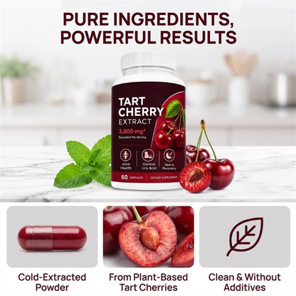 Tart Cherry Extract Capsules – Cold-Pressed Fruit Supplement for Daily Wellness