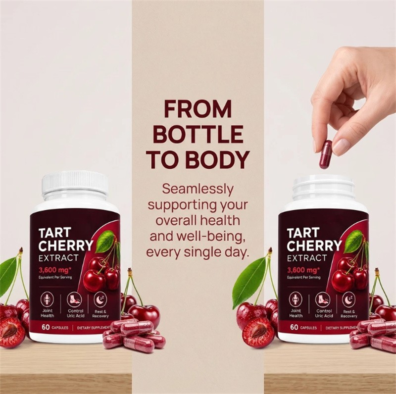 Tart Cherry Extract Capsules – Cold-Pressed Fruit Supplement for Daily Wellness